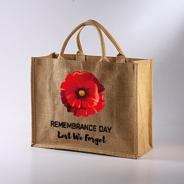 Remembrance Day Jute Tote Bag
