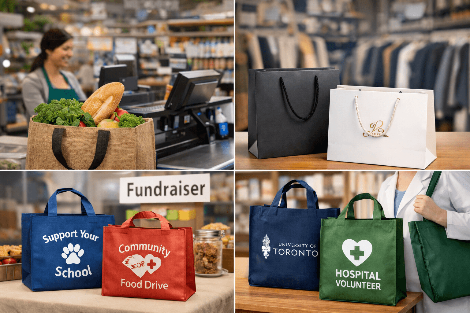 Reusable bag solutions collage